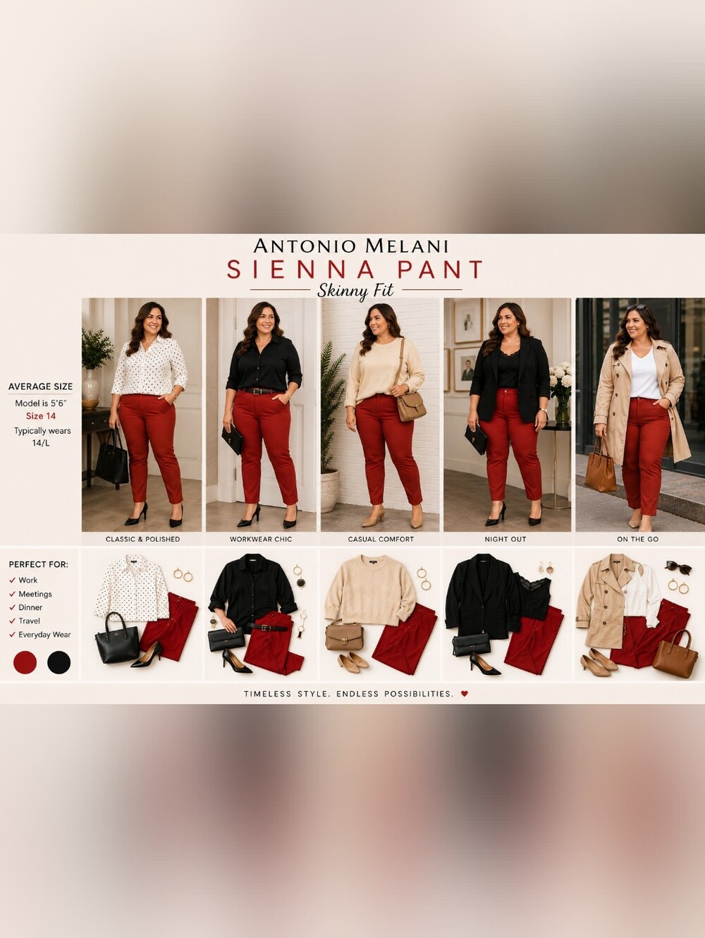 Antonio Melani Mars Red Skinny Fit Tailored Dress Pants – NWT